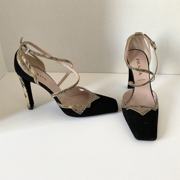 Prada suede and snake skin shoes - Picture 1 of 5